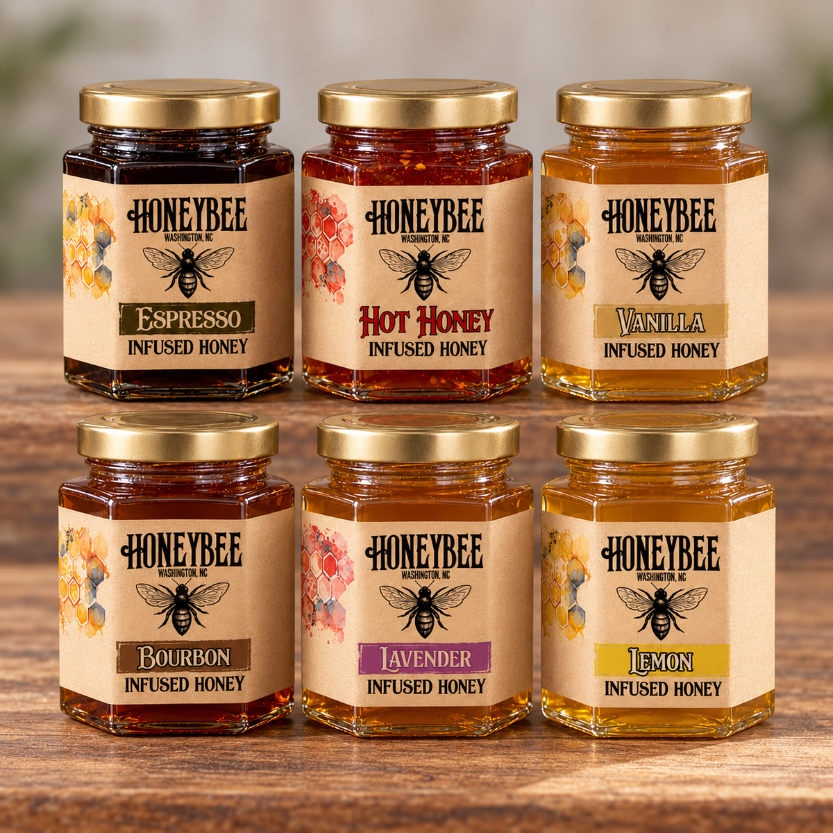 HONEYBEE Deluxe Infused Honey Collection - all six flavors